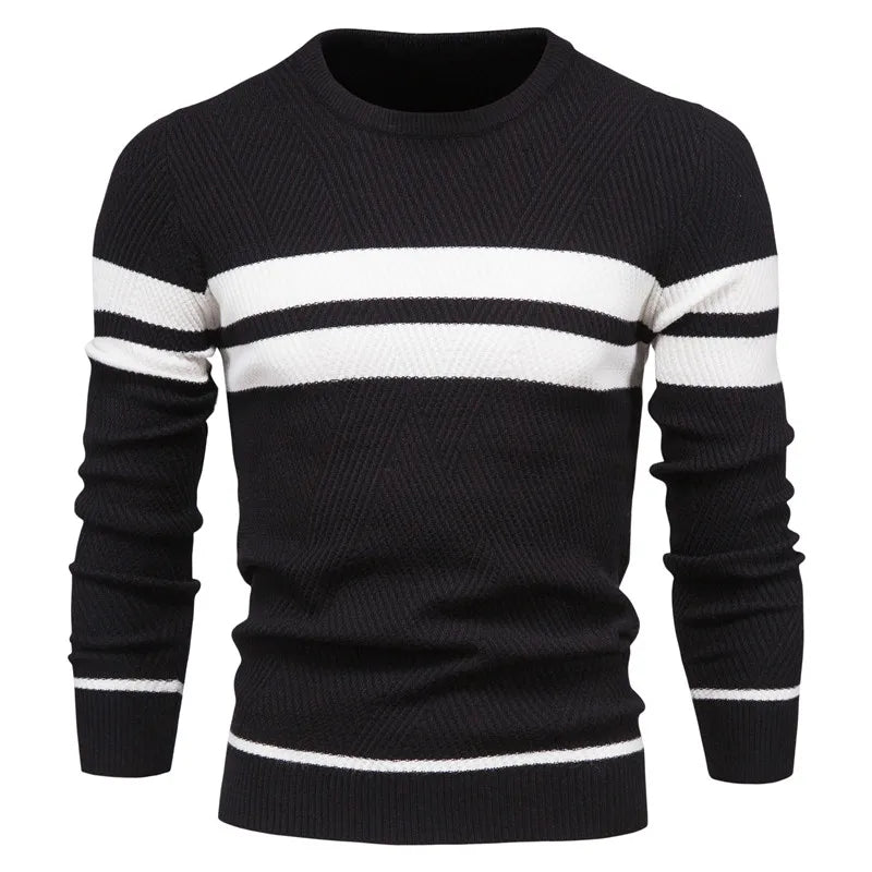 Men's Sweater Blue Striped Cotton Slim Fit 6