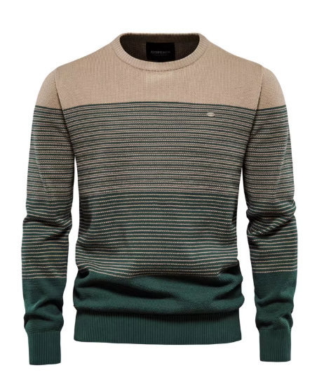 Men's Sweater Gray Cotton Blend Tailored Fit 1