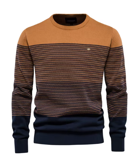 Men's Sweater Gray Cotton Blend Tailored Fit 2