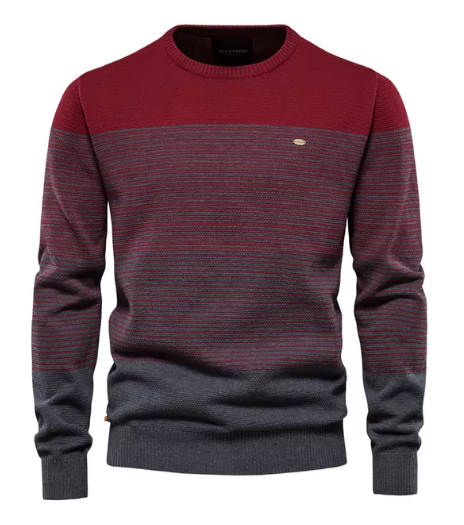Men's Sweater Gray Cotton Blend Tailored Fit 4