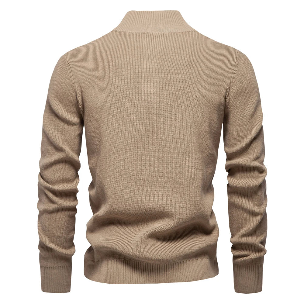 Men's Sweater Gray Cotton Button Design 6