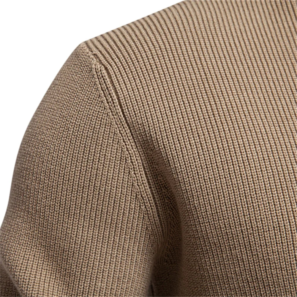 Men's Sweater Gray Cotton Button Design 8
