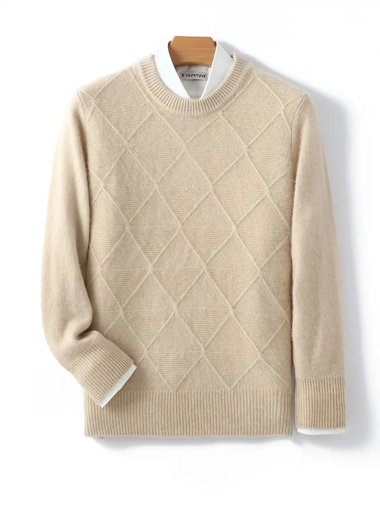 Men's Sweater Grey 100% Merino Wool 3