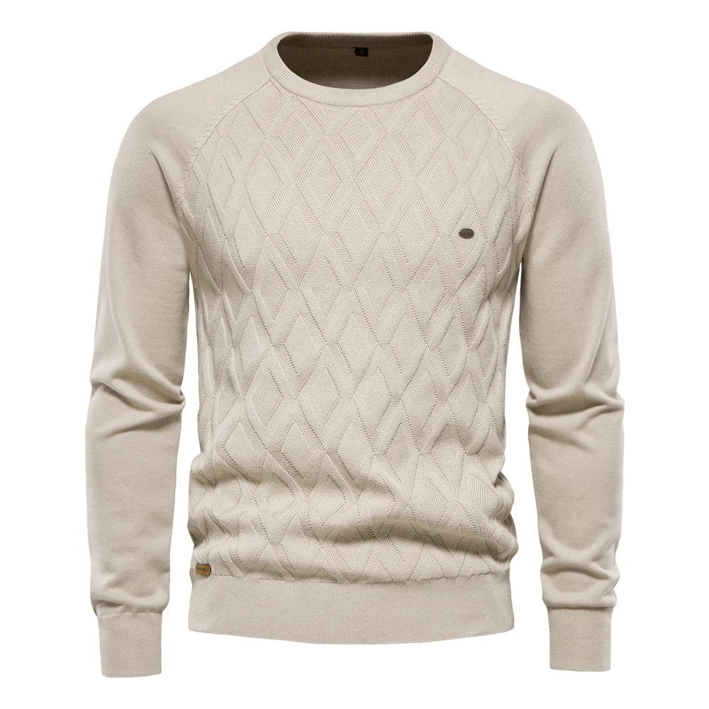 Men's Sweater Plaid Design Cotton Blend 0