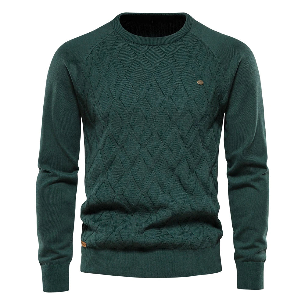 Men's Sweater Plaid Design Cotton Blend 2