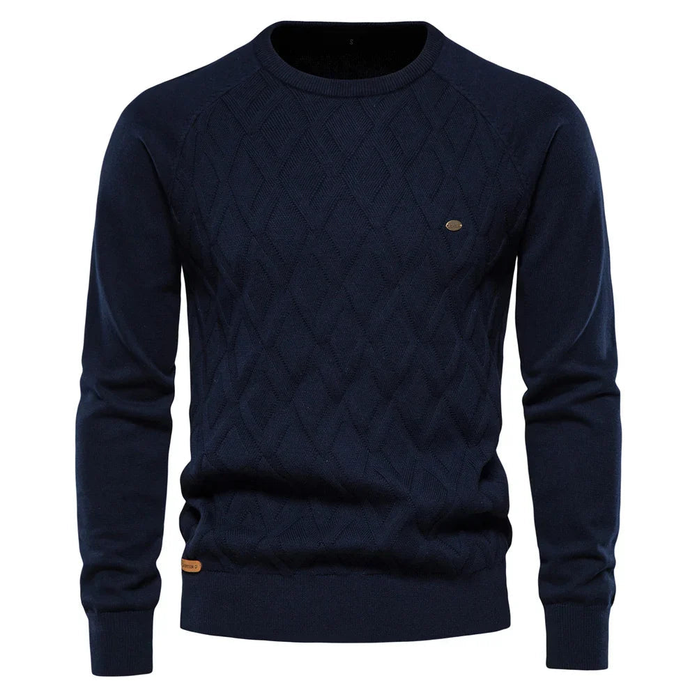 Men's Sweater Plaid Design Cotton Blend 3