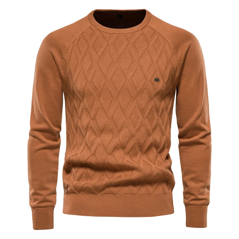 Men's Sweater Plaid Design Cotton Blend 4