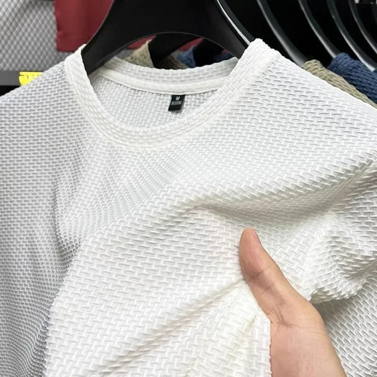 Men's T-Shirt White Bamboo Mesh