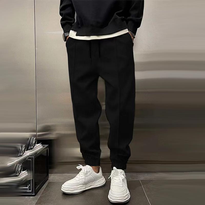 Men's Track Pants Black Durable Fabric 3