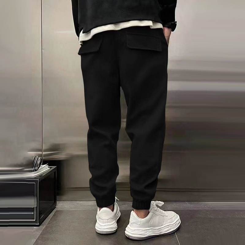 Men's Track Pants Black Durable Fabric 5