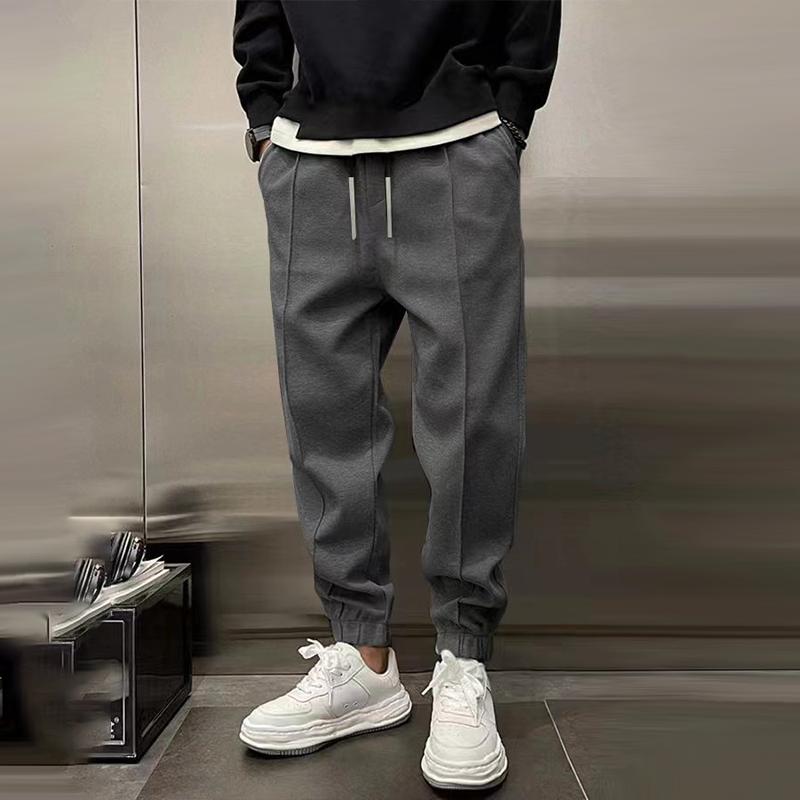 Men's Track Pants Black Durable Fabric 6