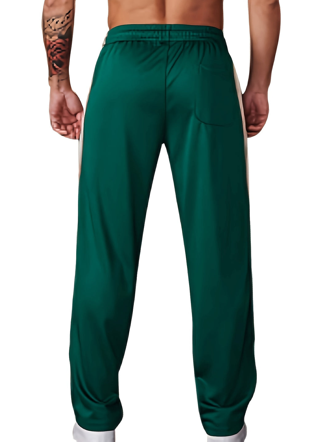Men's Track Trousers Black Polyester Elastic Waistband 5