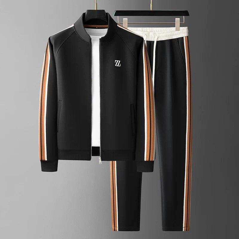 Men's Tracksuit Black Lycra Athletic Set