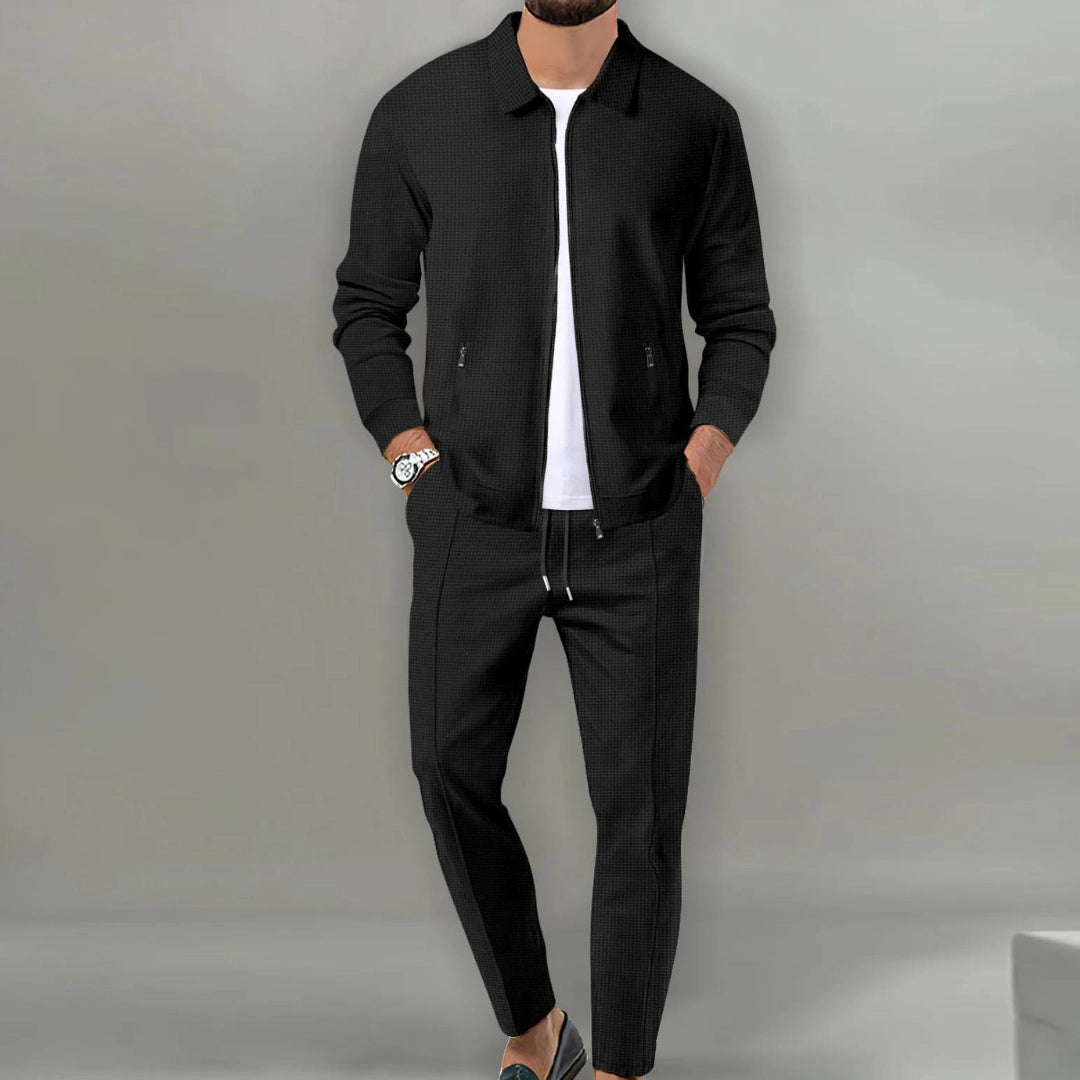 Men's Tracksuit Co-ord Black Lightweight Polyester 2