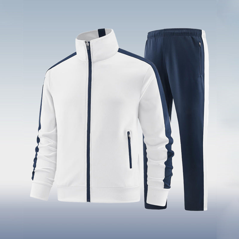 Men's Tracksuit Set Black Polyester Athletic Slim Fit 1