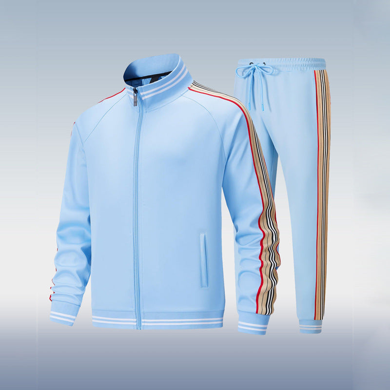 Men's Tracksuit Set Black Polyester Athletic Slim Fit 2