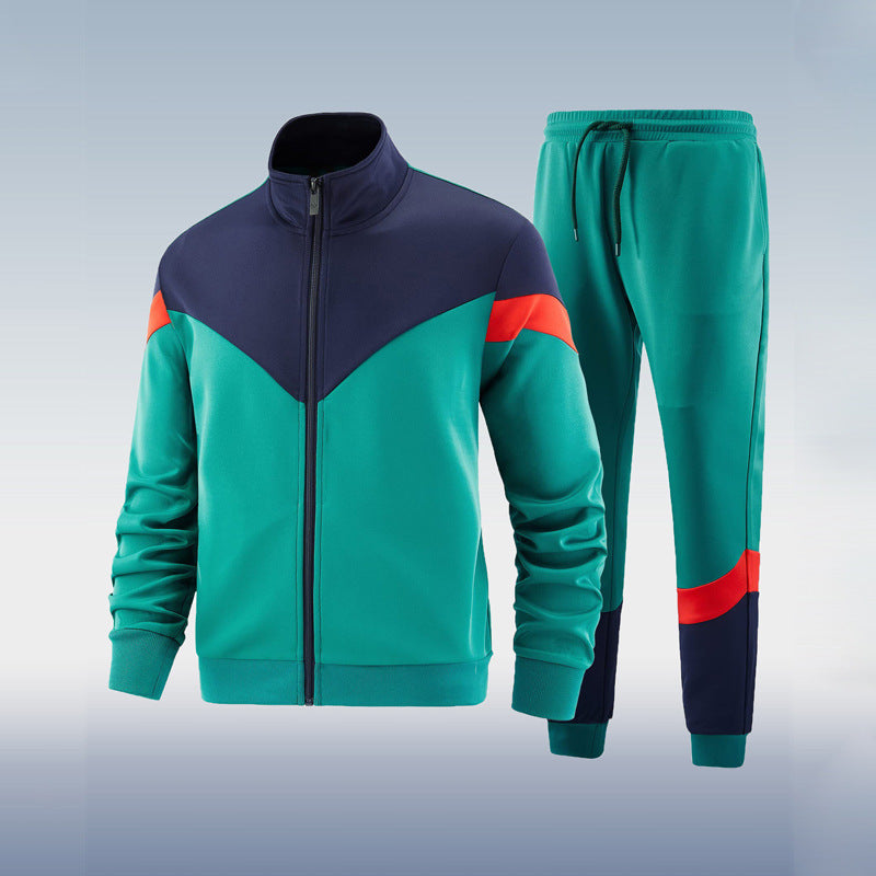 Men's Tracksuit Set Black Polyester Athletic Slim Fit 4