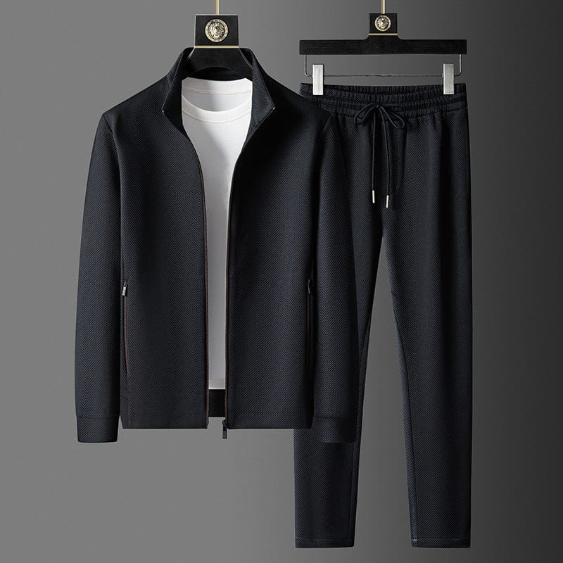 Men's Tracksuit Set Black Polyester Casual Activewear 0