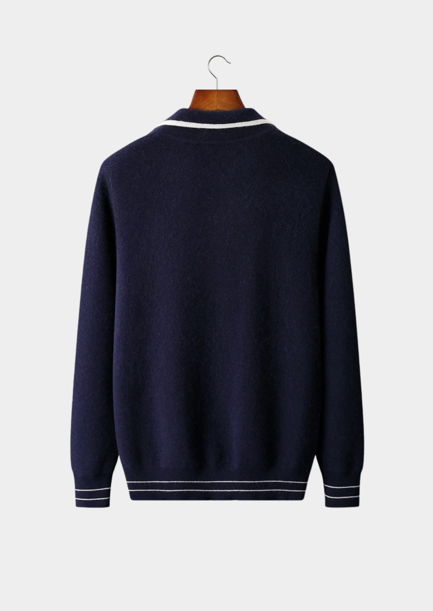 Men's Two-Tone Cardigan Extra-Fine Merino Wool 2