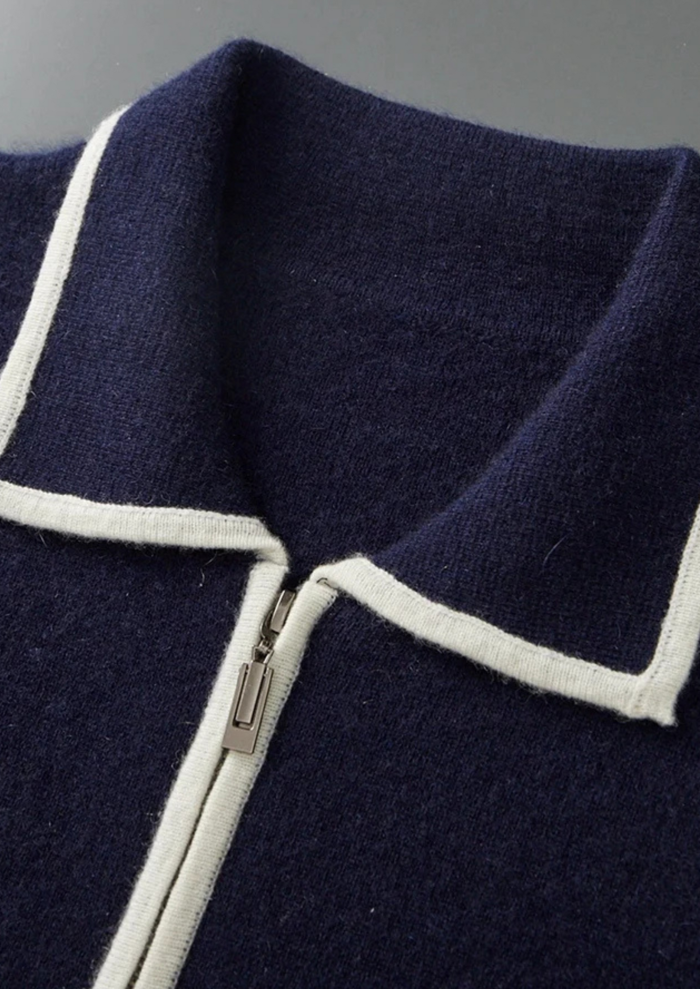 Men's Two-Tone Cardigan Extra-Fine Merino Wool 3