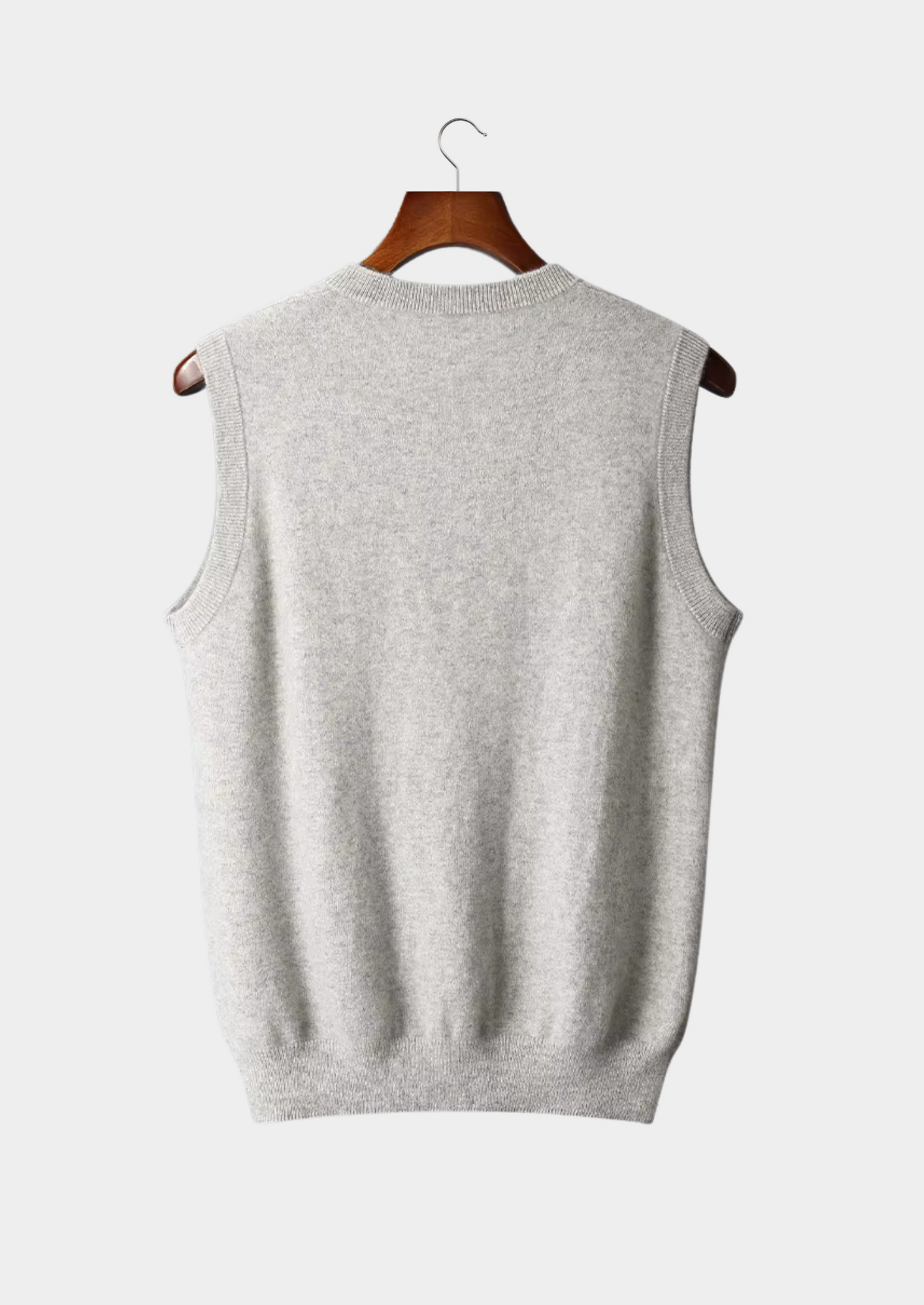 Men's V-Neck Vest Grey Extra-Fine Merino Wool 2