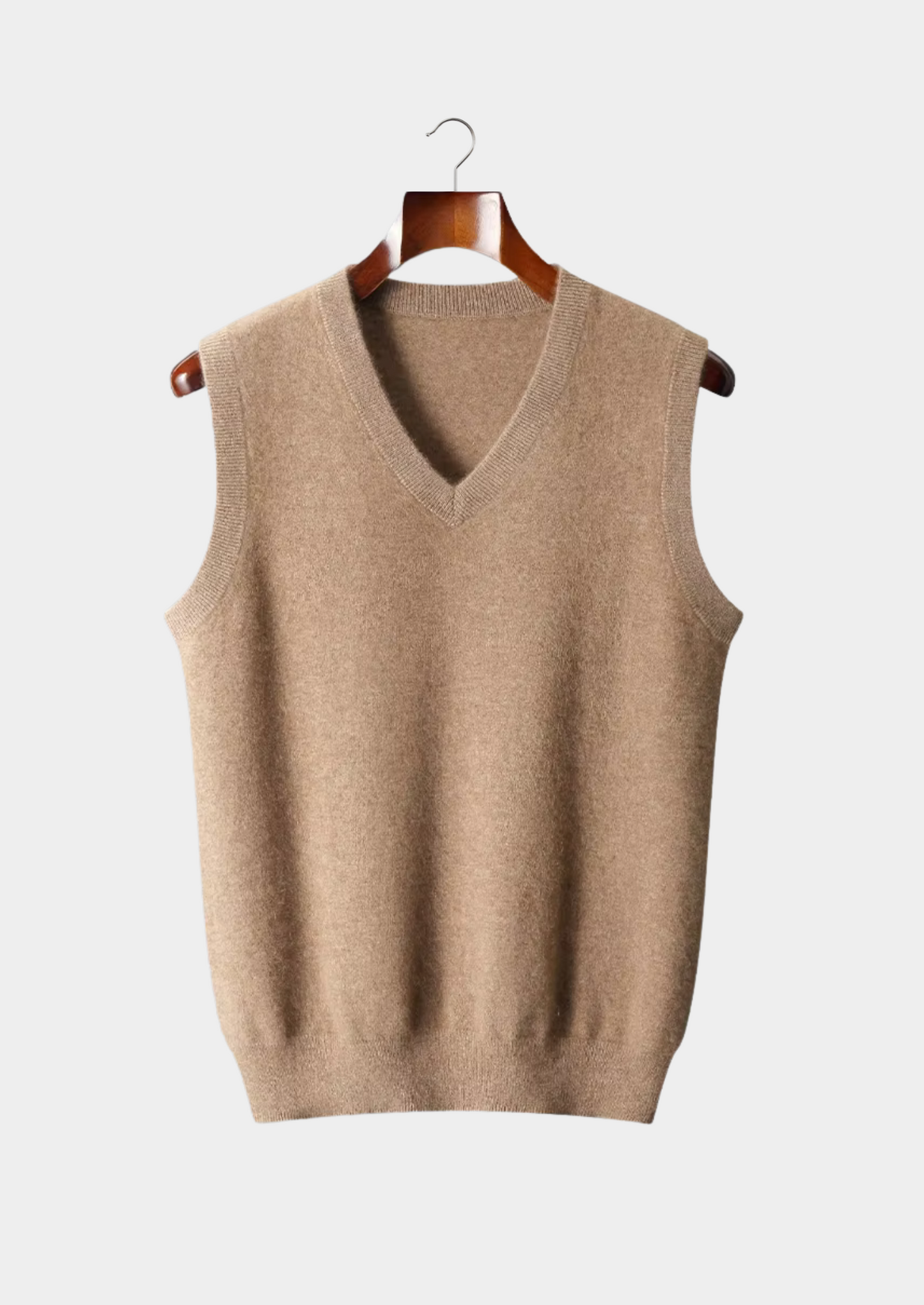 Men's V-Neck Vest Grey Extra-Fine Merino Wool 4