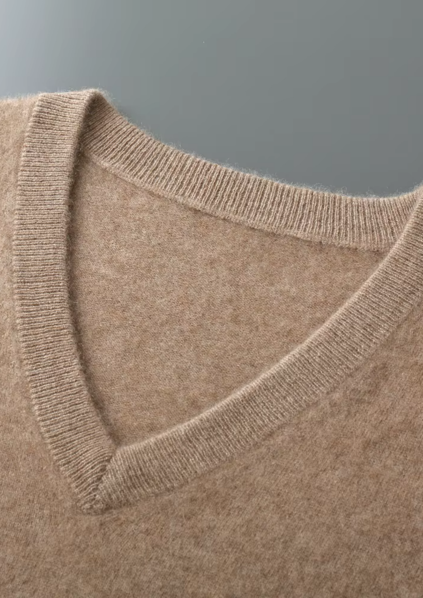 Men's V-Neck Vest Grey Extra-Fine Merino Wool 6