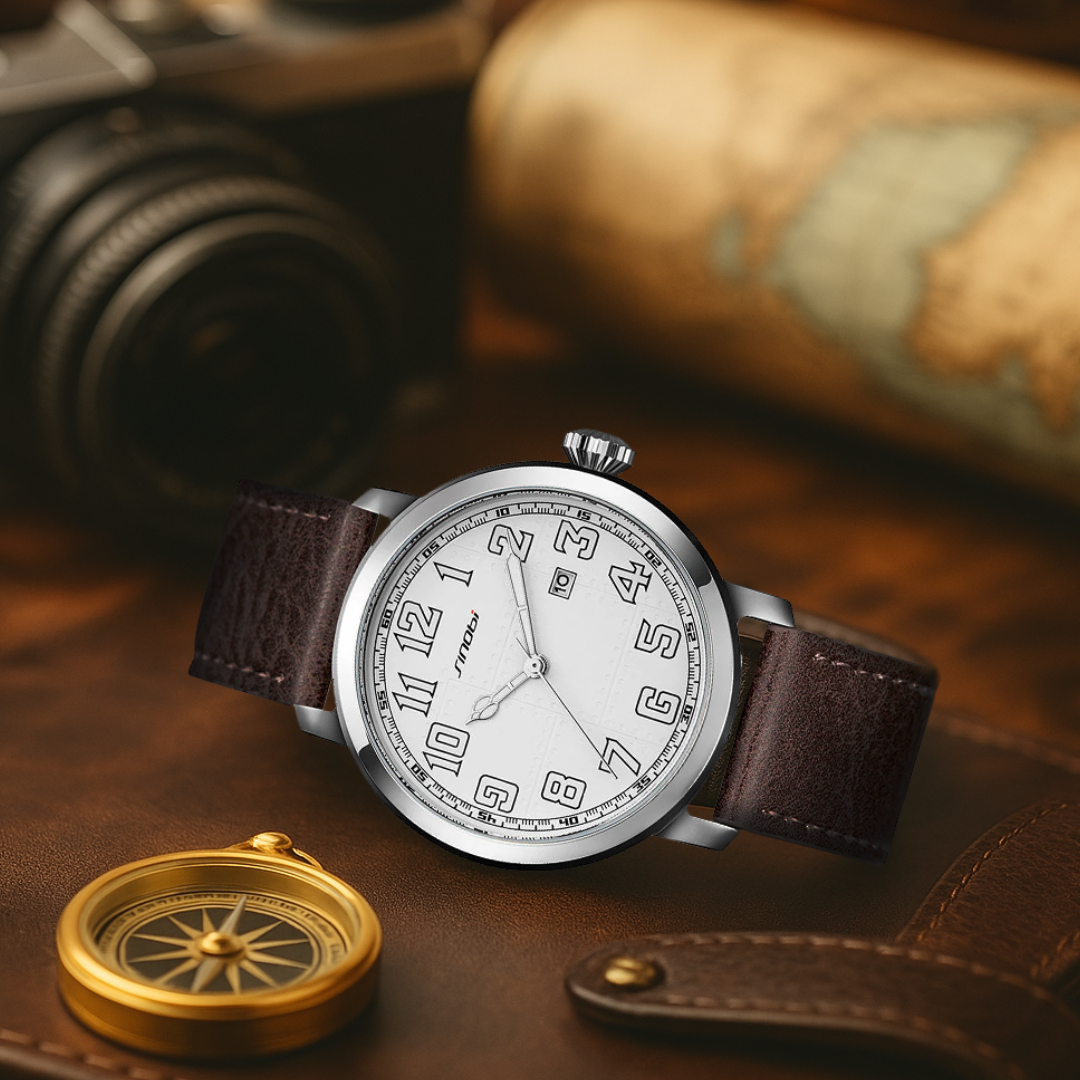Men's Watch Black Leather 44mm Automatic