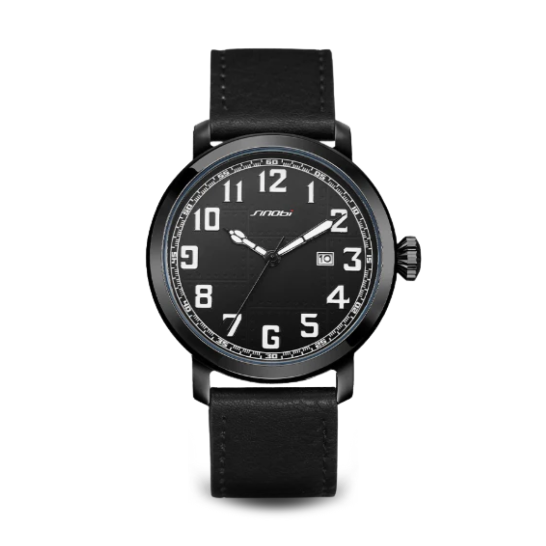 Men's Watch Black Leather 44mm Automatic