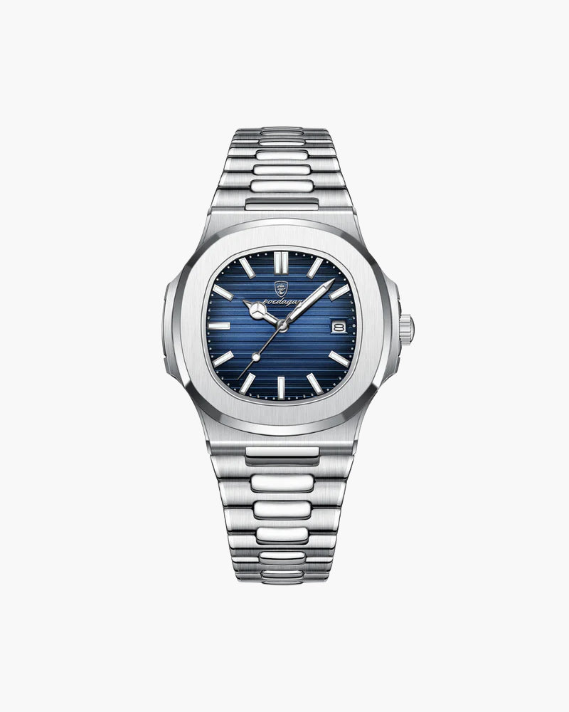 Men's Watch Black Stainless Steel Waterproof Classic 41mm