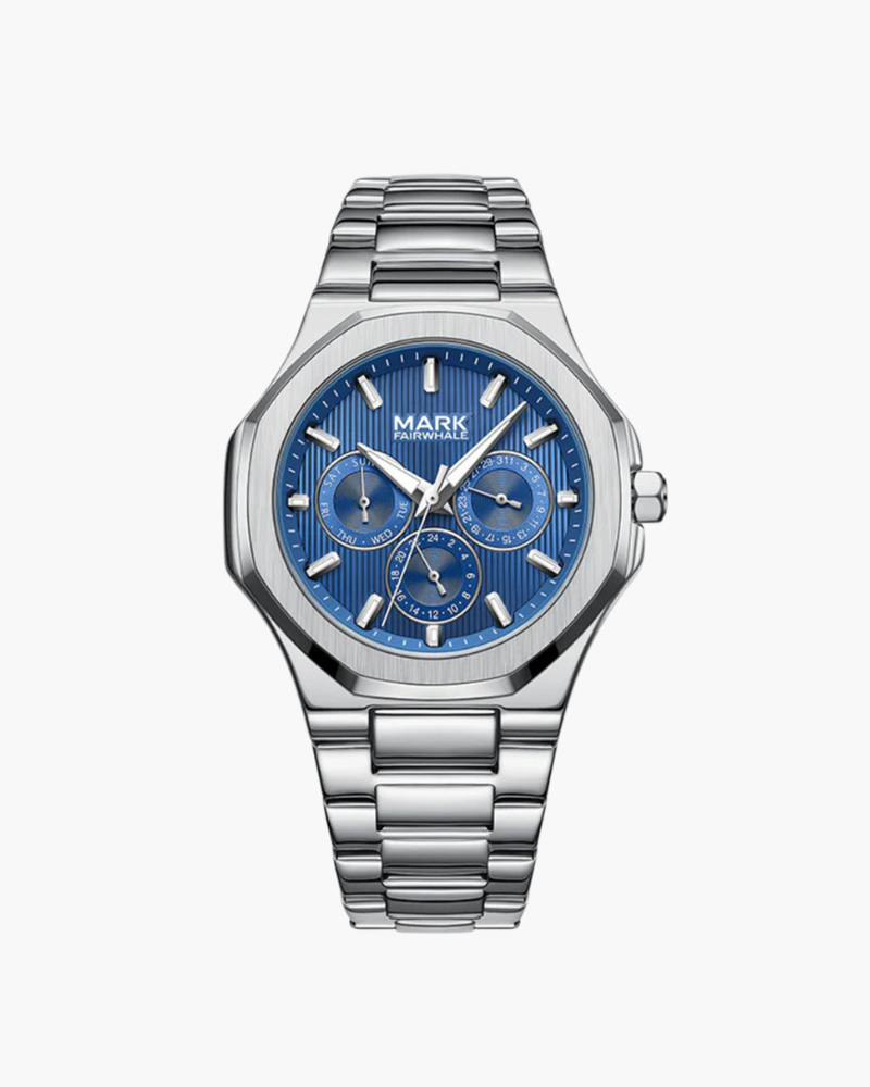 Men's Watch Black Stainless Steel Waterproof Quartz