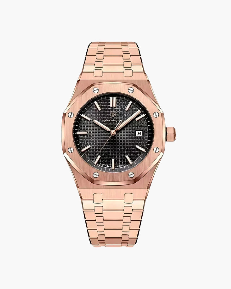 Men's Watch Blue Rose Gold Stainless Steel