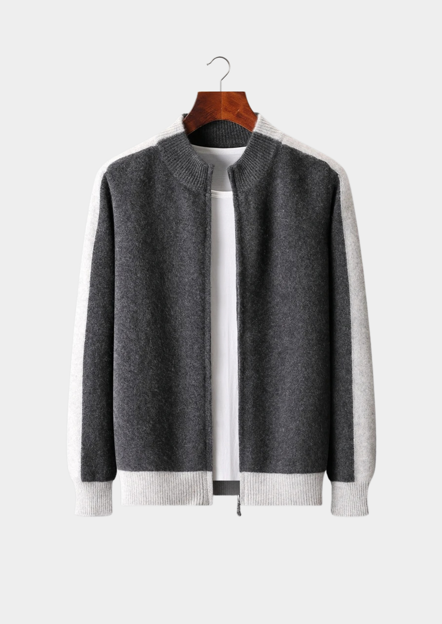 Men's Zip Cardigan Extra-Fine Merino Wool Lightweight Warm 1