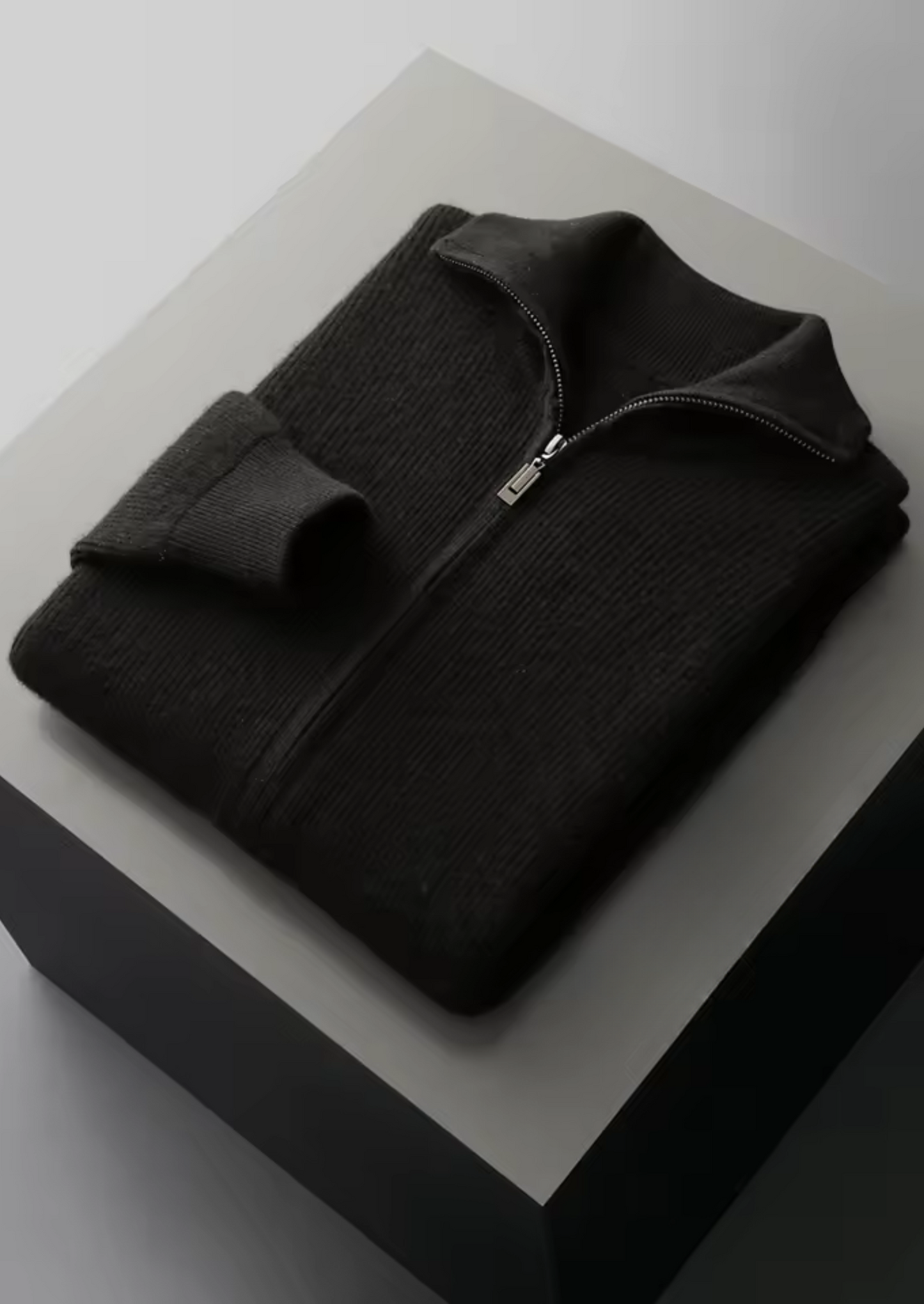 Men's Zip Up Cardigan Grey Extra-Fine Merino Wool 10