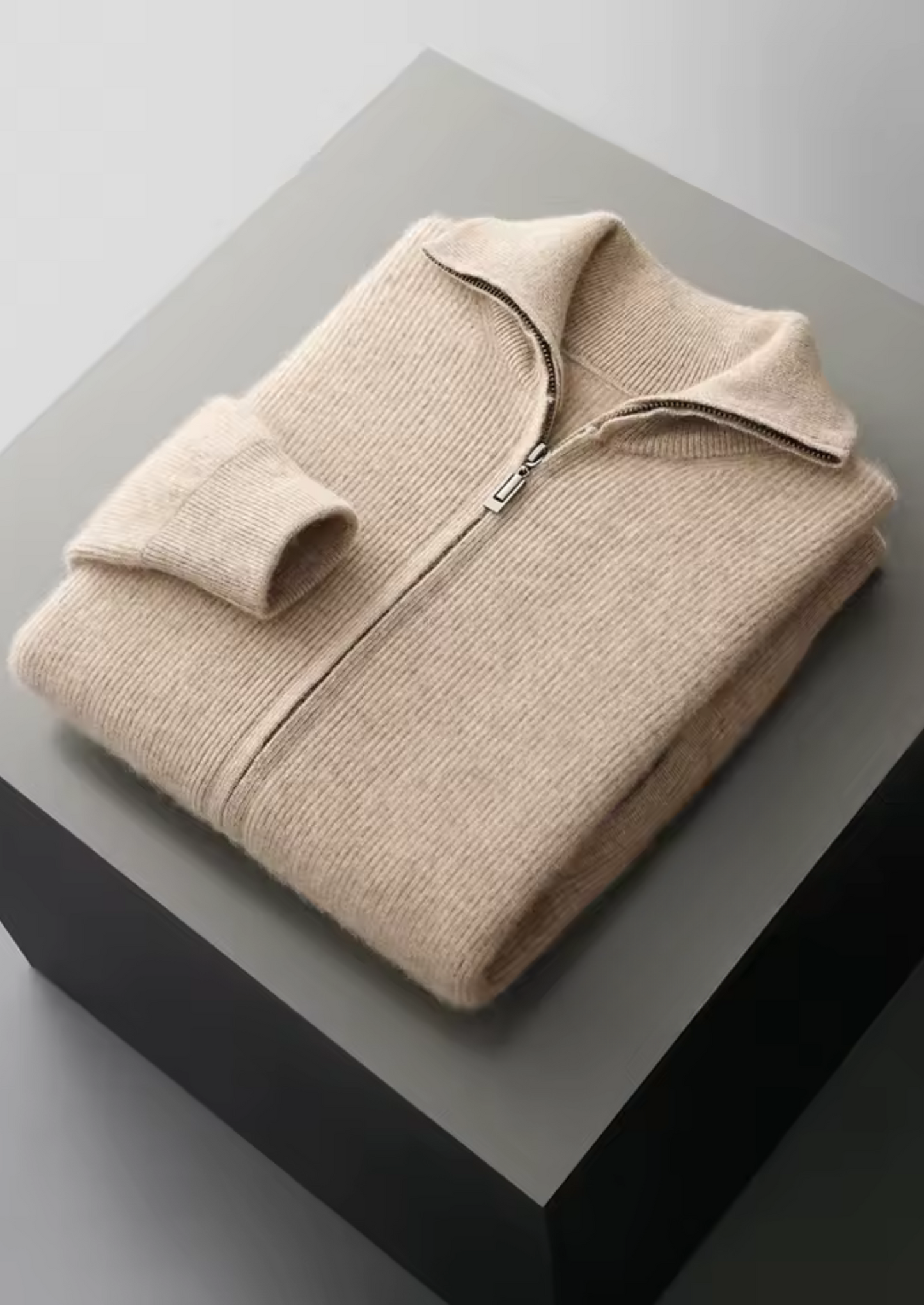 Men's Zip Up Cardigan Grey Extra-Fine Merino Wool 11