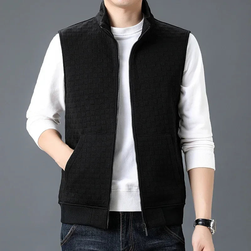 Men's Zip Vest Grey Organic Cotton Blend
