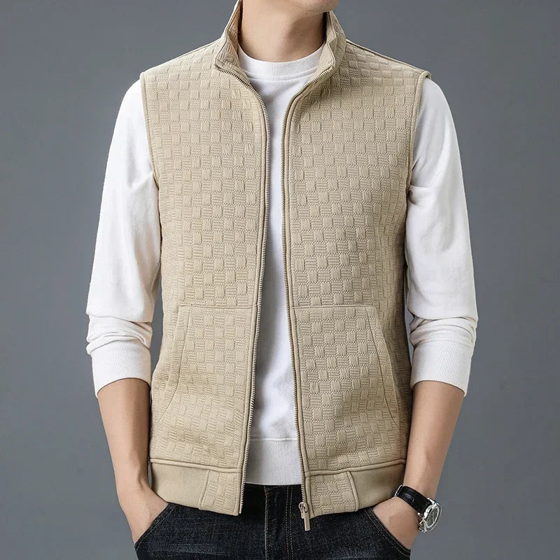 Men's Zip Vest Grey Organic Cotton Blend