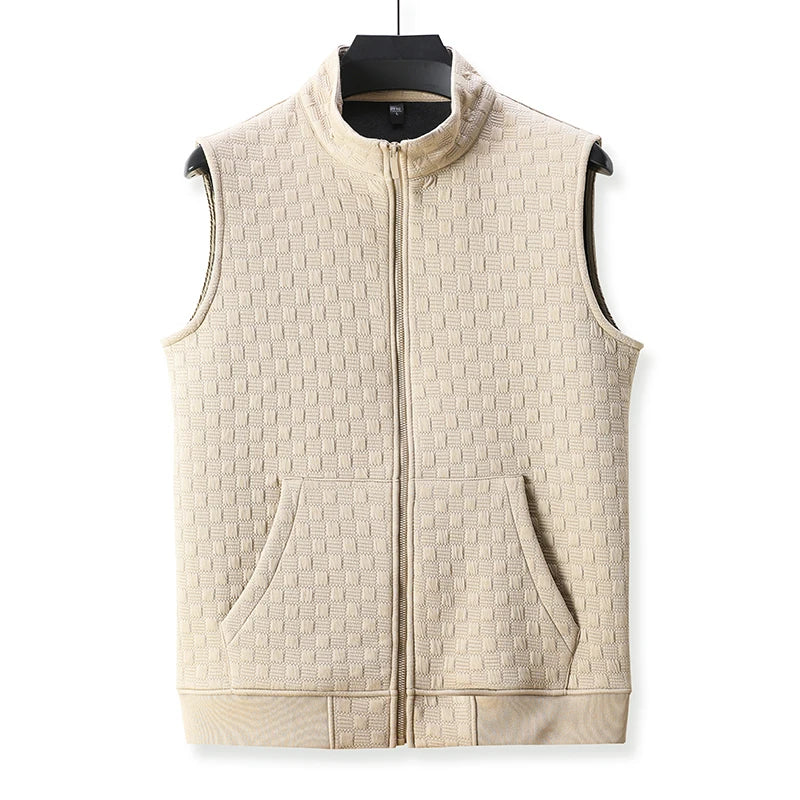 Men's Zip Vest Grey Organic Cotton Blend