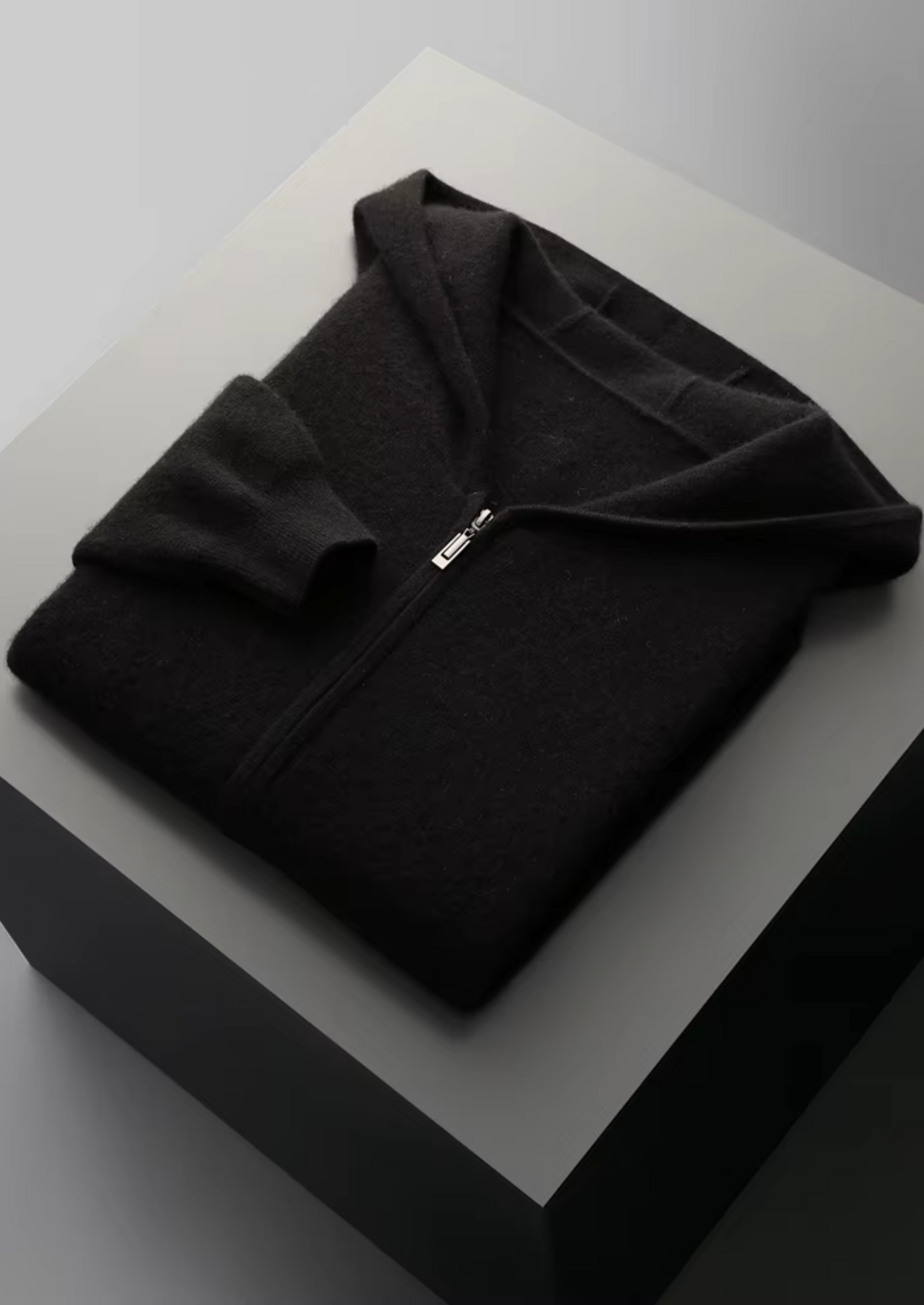 Men's Zipper Hoodie Grey Extra-Fine Merino Wool 13