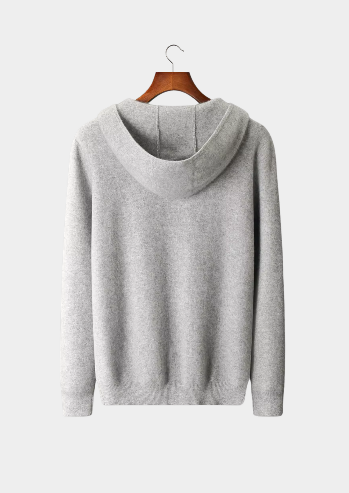 Men's Zipper Hoodie Grey Extra-Fine Merino Wool 2