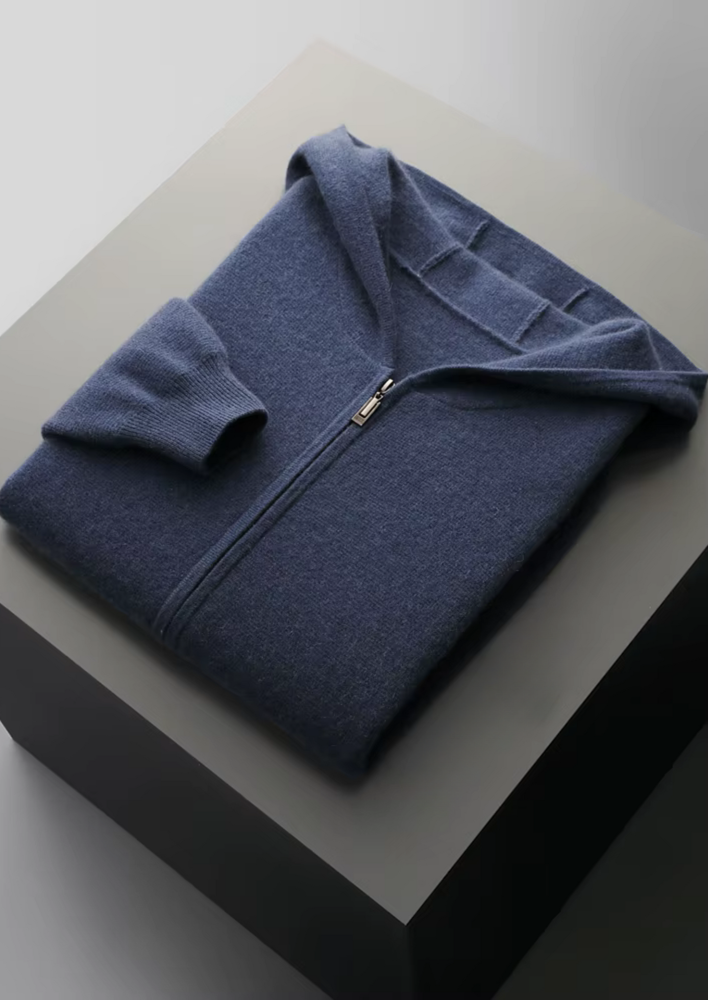 Men's Zipper Hoodie Grey Extra-Fine Merino Wool 9