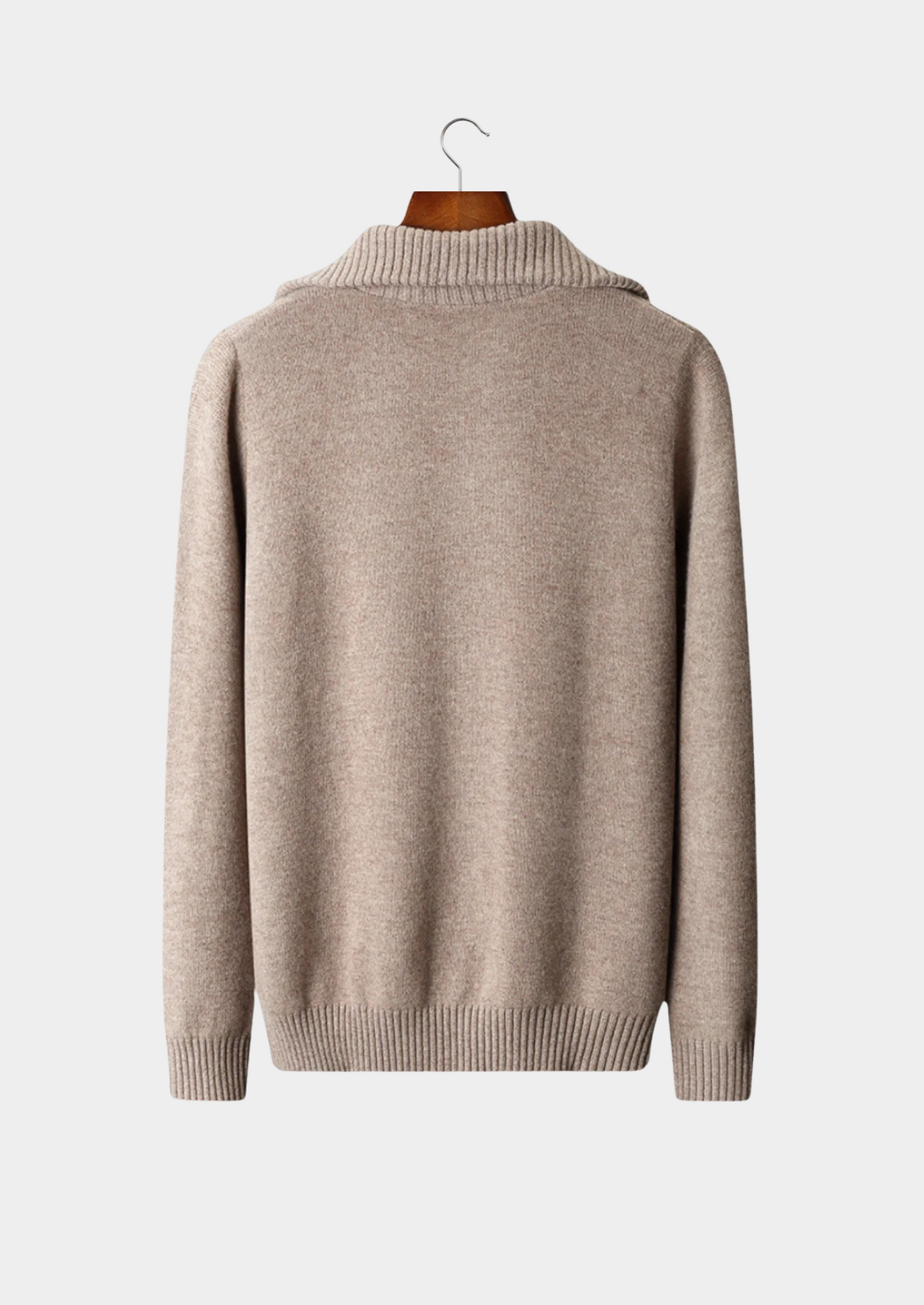 Merino Wool Half Zip Sweater Grey Extra-Fine