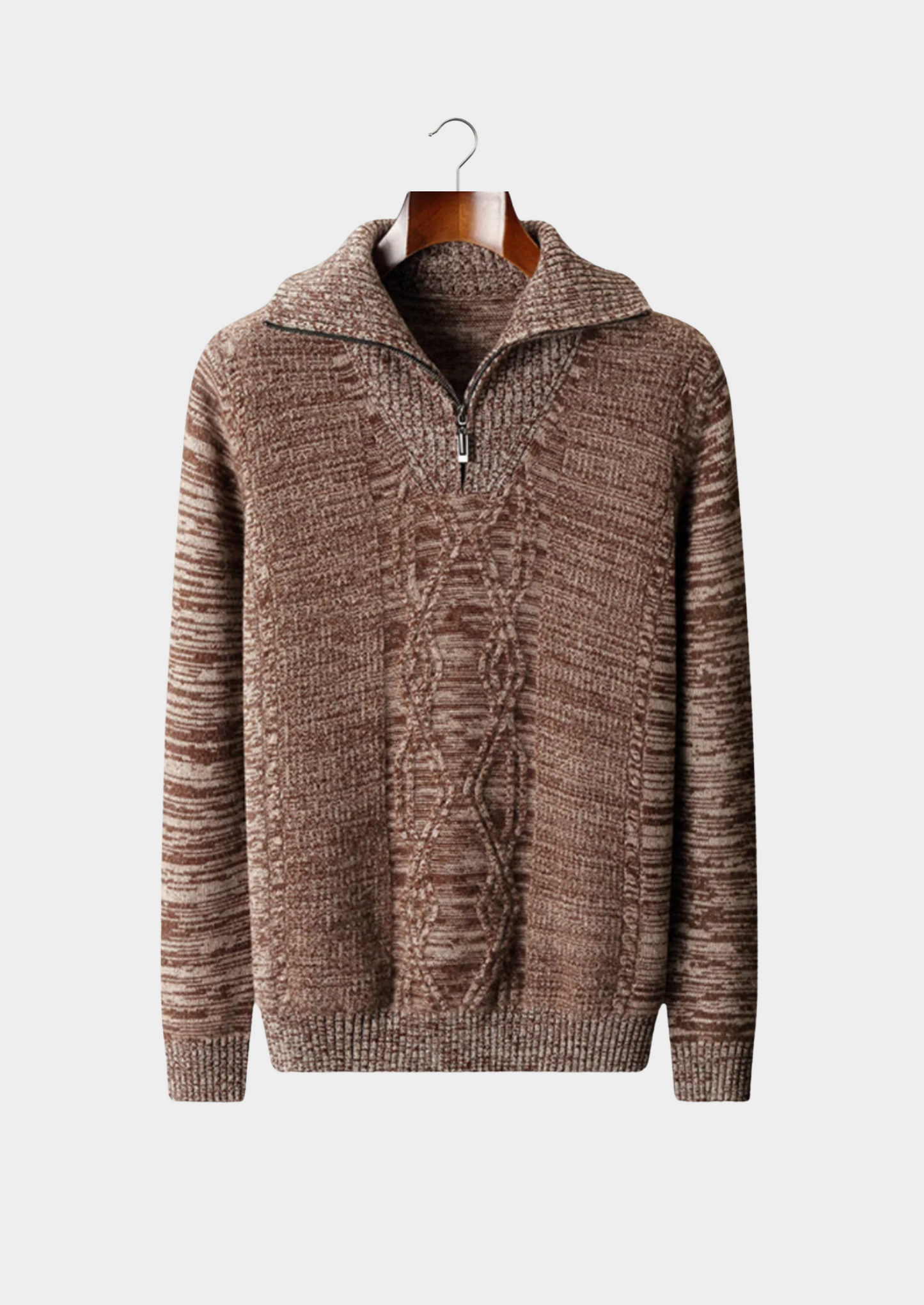 Merino Wool Half Zip Sweater Grey Extra-Fine