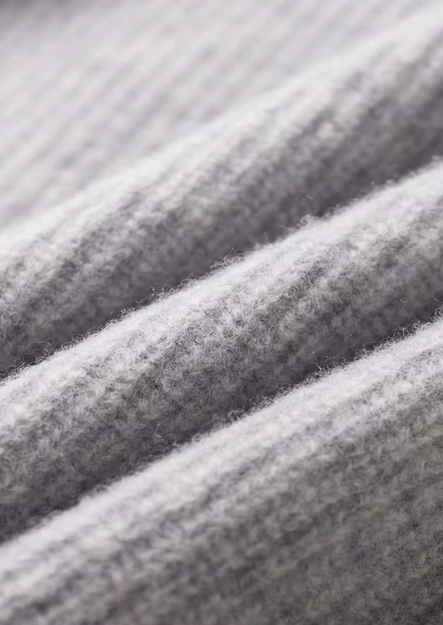 Merino Wool Ribbed Cardigan Gray Extra-Fine