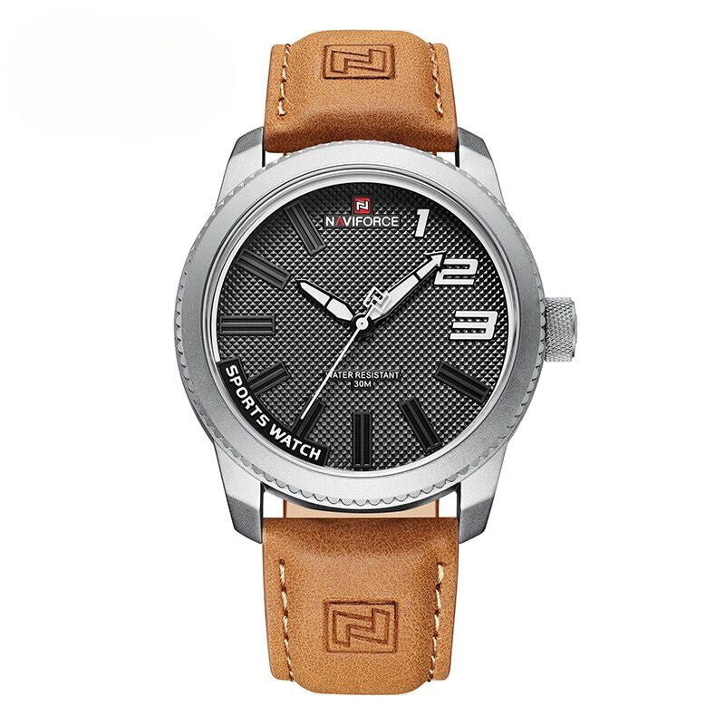 Military Shockproof Leather Watch with Water Resistance and Quartz Movement 4