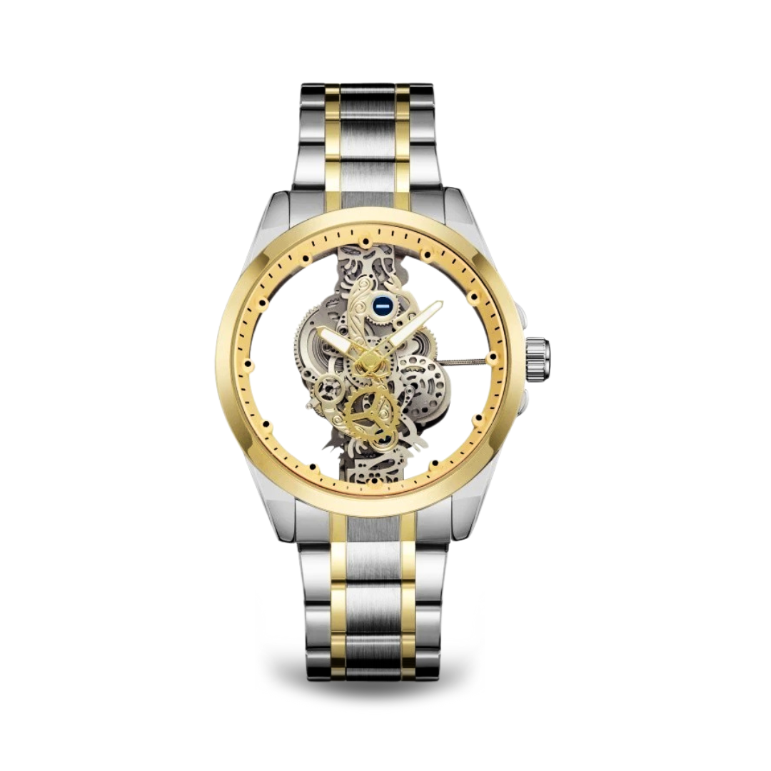 Motorhead Lone Wolf Wild Gold Edition - Skeleton Dial Watch with Leather Strap 0