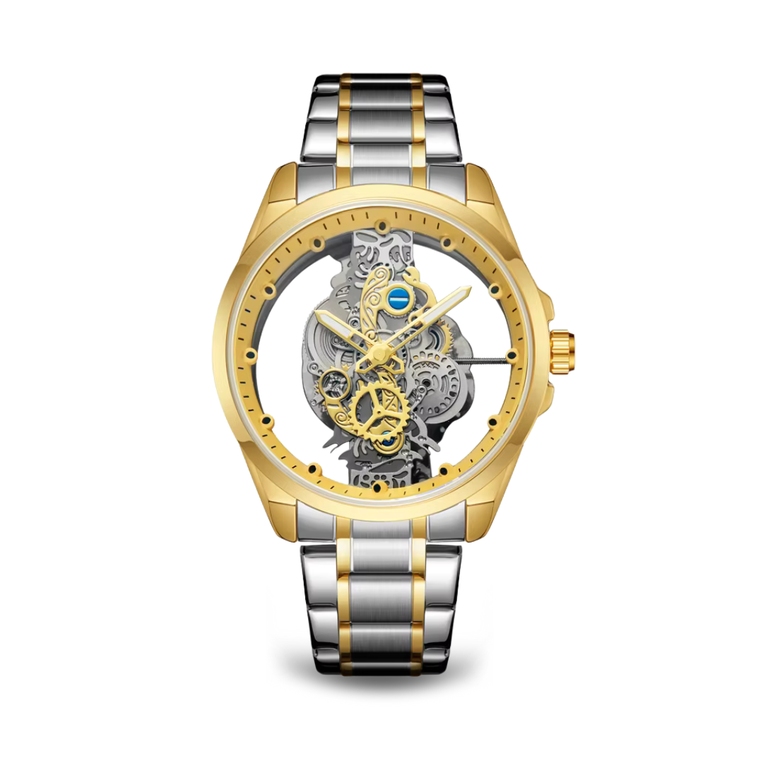 Motorhead Lone Wolf Wild Gold Edition - Skeleton Dial Watch with Leather Strap 6