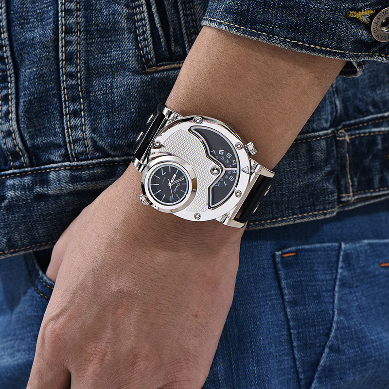 Multi-Time Zone Leather Strap Watch with Quartz Movement – Stylish and Durable for Modern Men 4