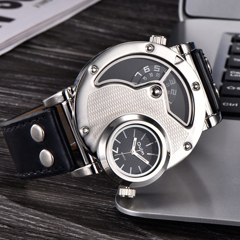 Multi-Time Zone Leather Strap Watch with Quartz Movement – Stylish and Durable for Modern Men 5