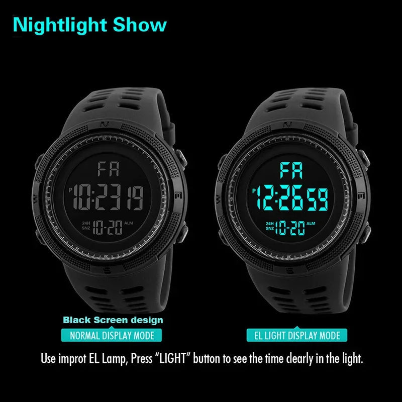 Multifunctional Waterproof Military Sports Watch with Digital Display and Shock Resistance 4